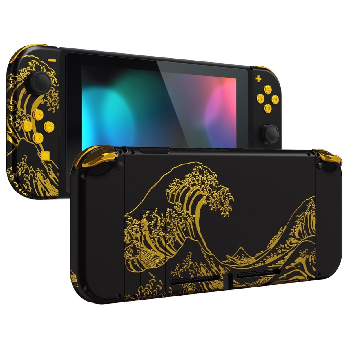 Console Shell The Great Golden Wave Off Kanagawa Black