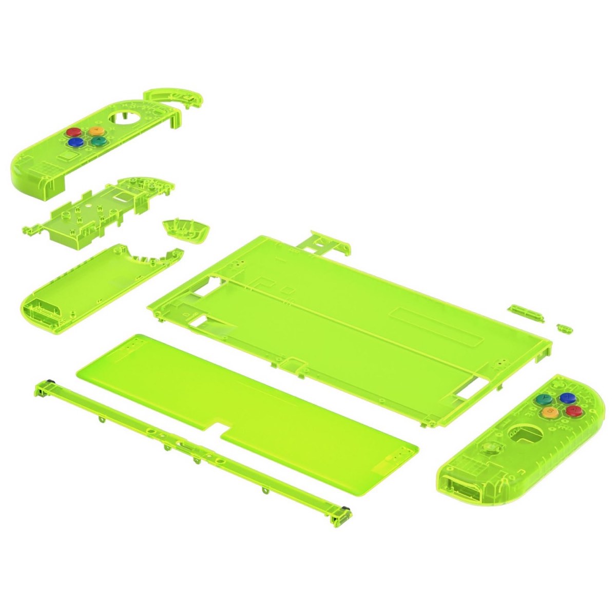 OLED Console Shell Clear Lime Green