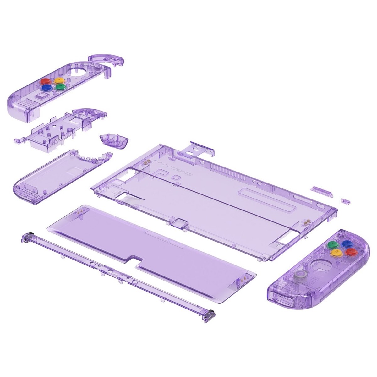 OLED Console Shell Crystal Clear Atomic Purple