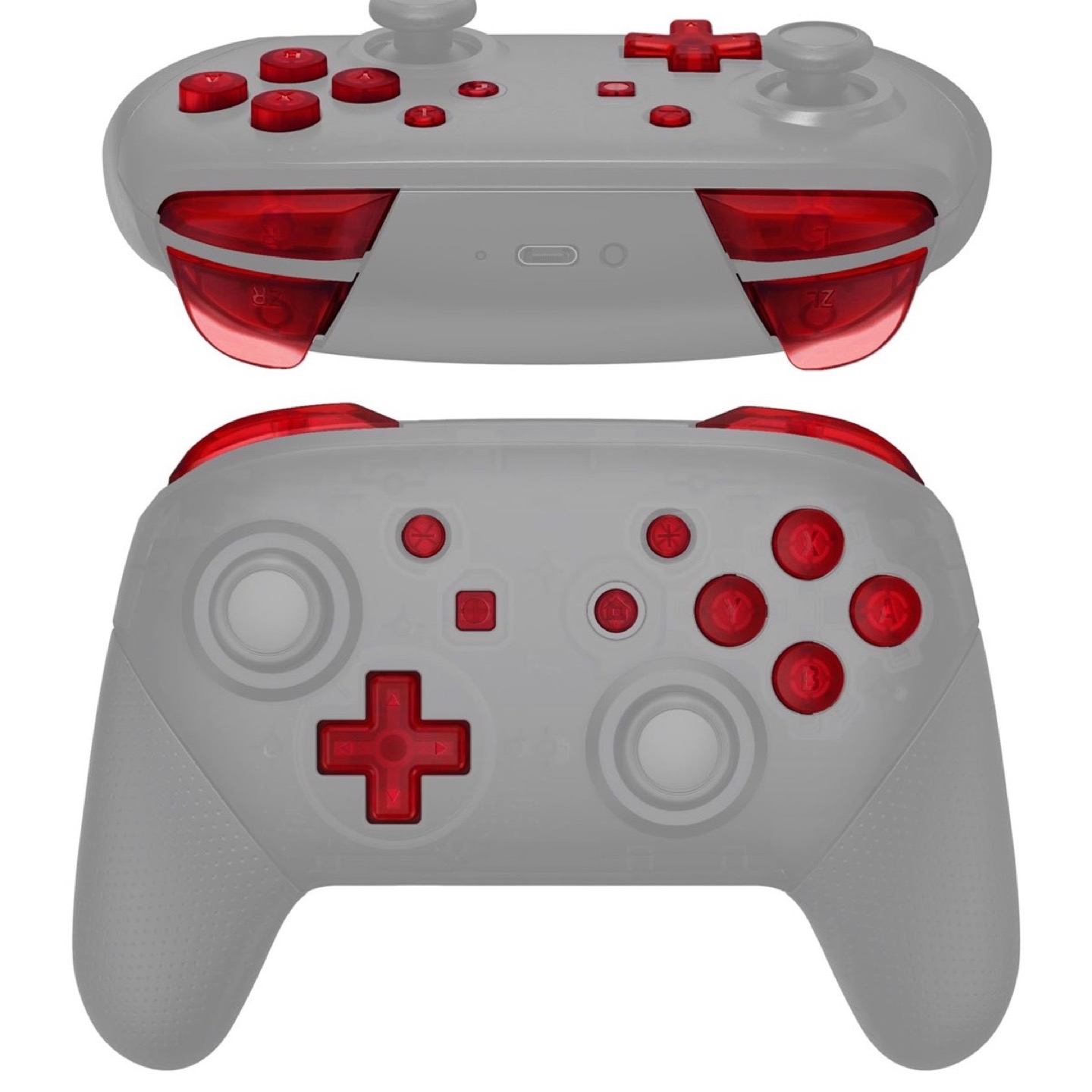 Pro Controller Buttons Clear Red