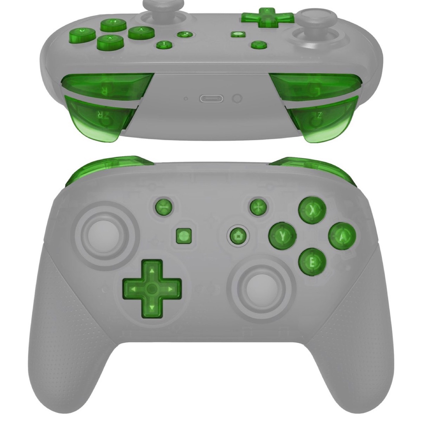 Pro Controller Buttons Clear Green