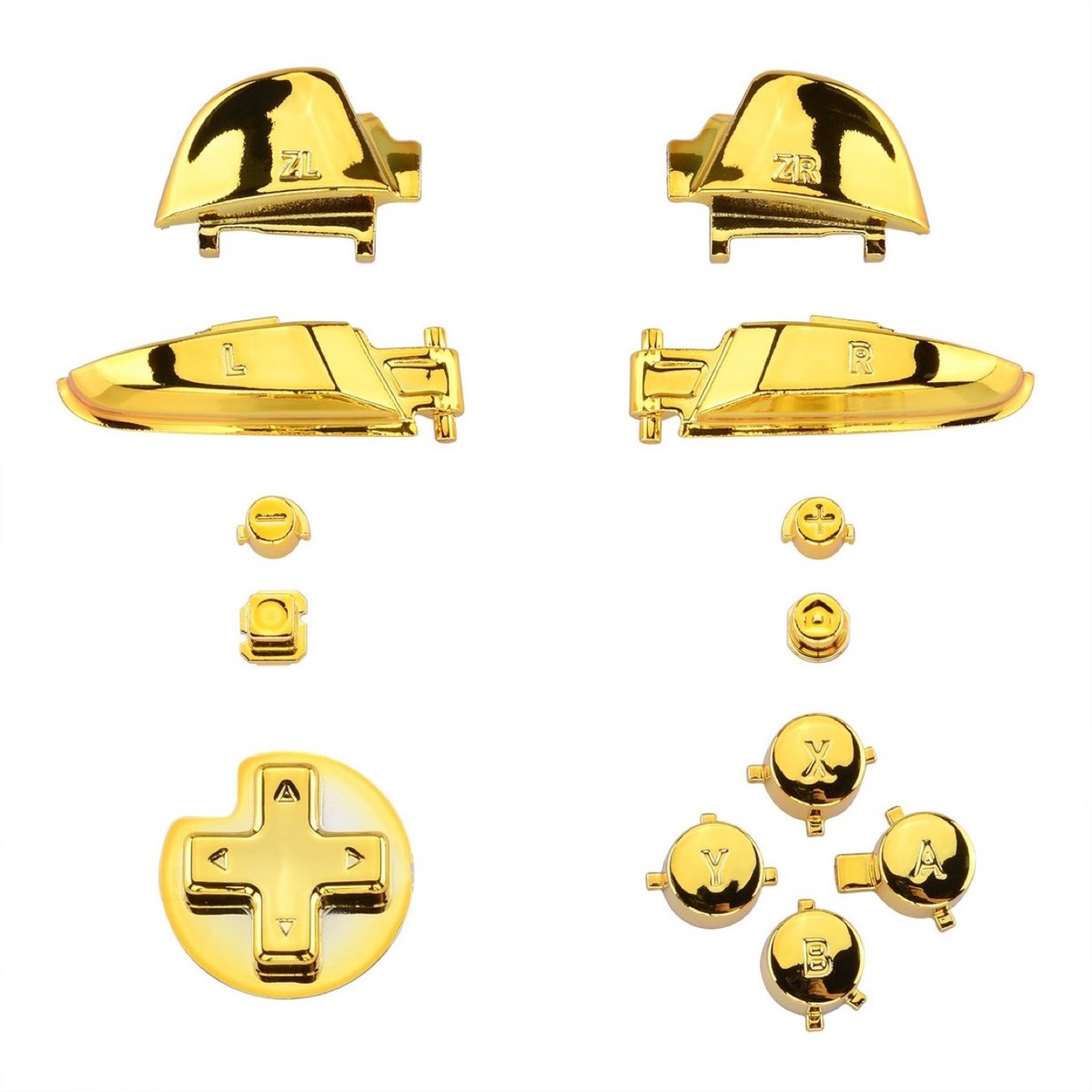 Pro Controller Buttons Chrome Gold Glossy