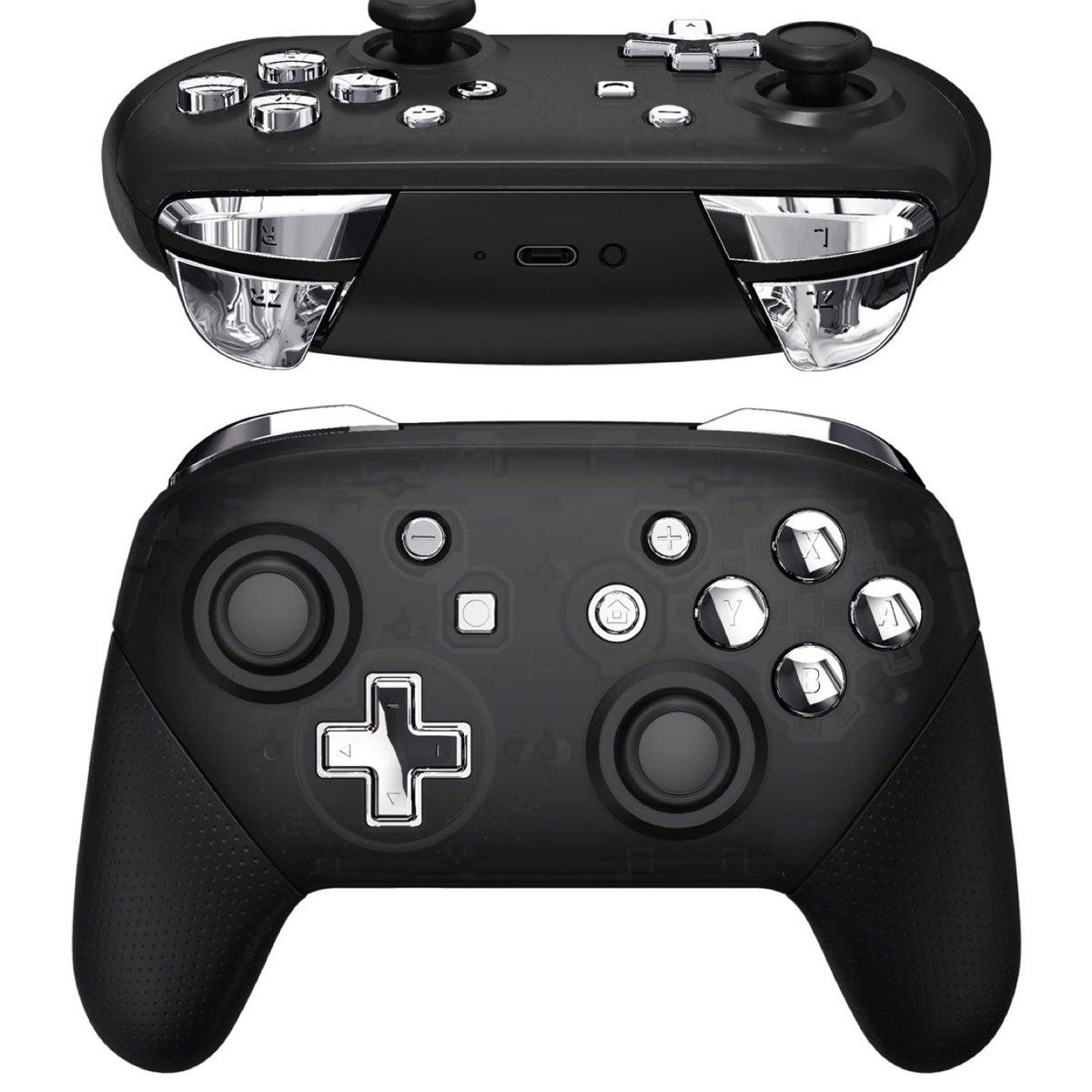 Pro Controller Buttons Chrome Silver Glossy