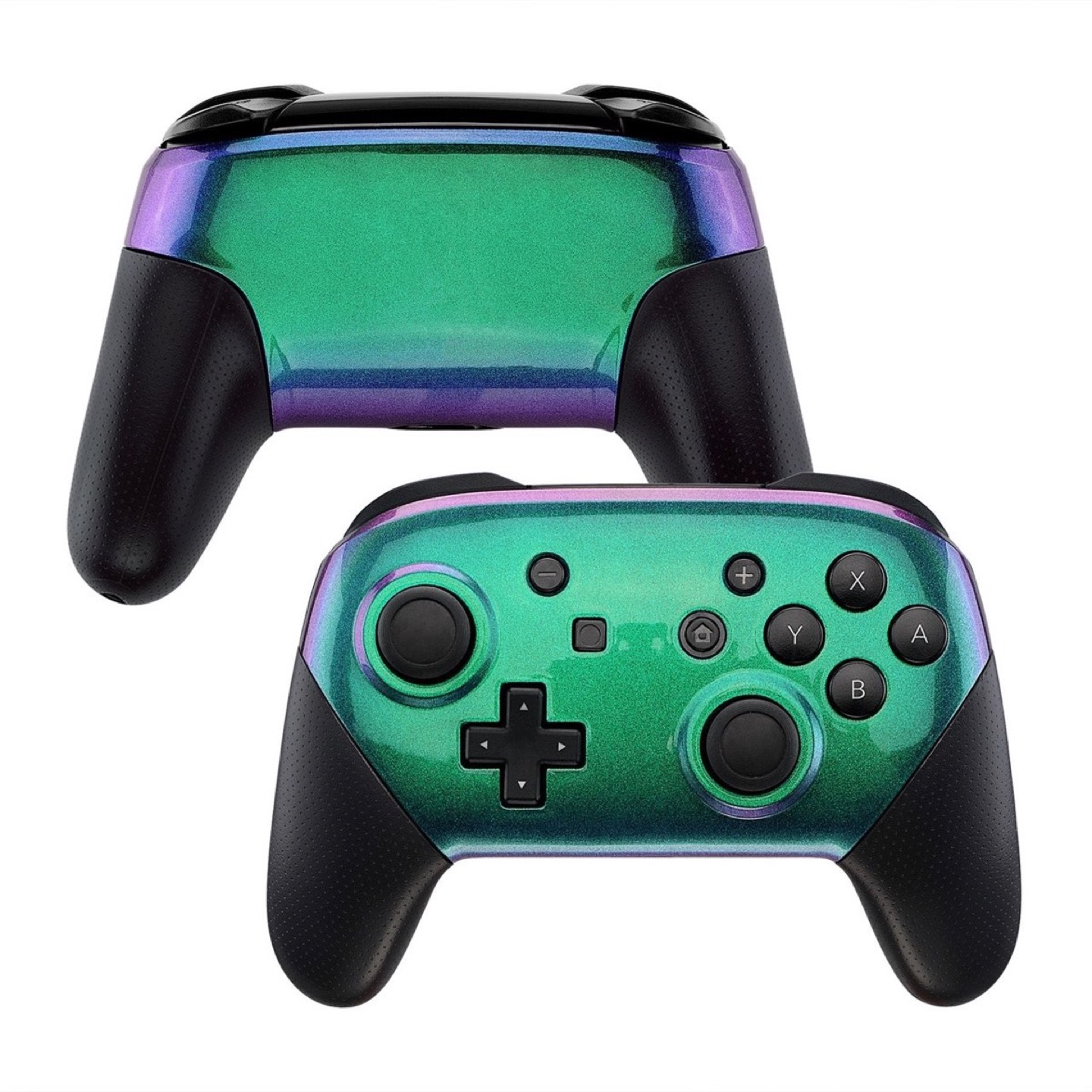 Pro Controller Faceplate & Backplate Chameleon Green Purple