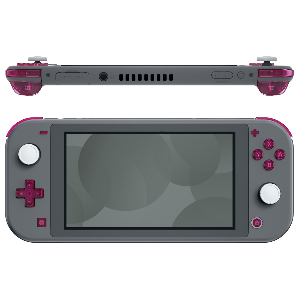Switch Lite Buttons Clear Candy Pink