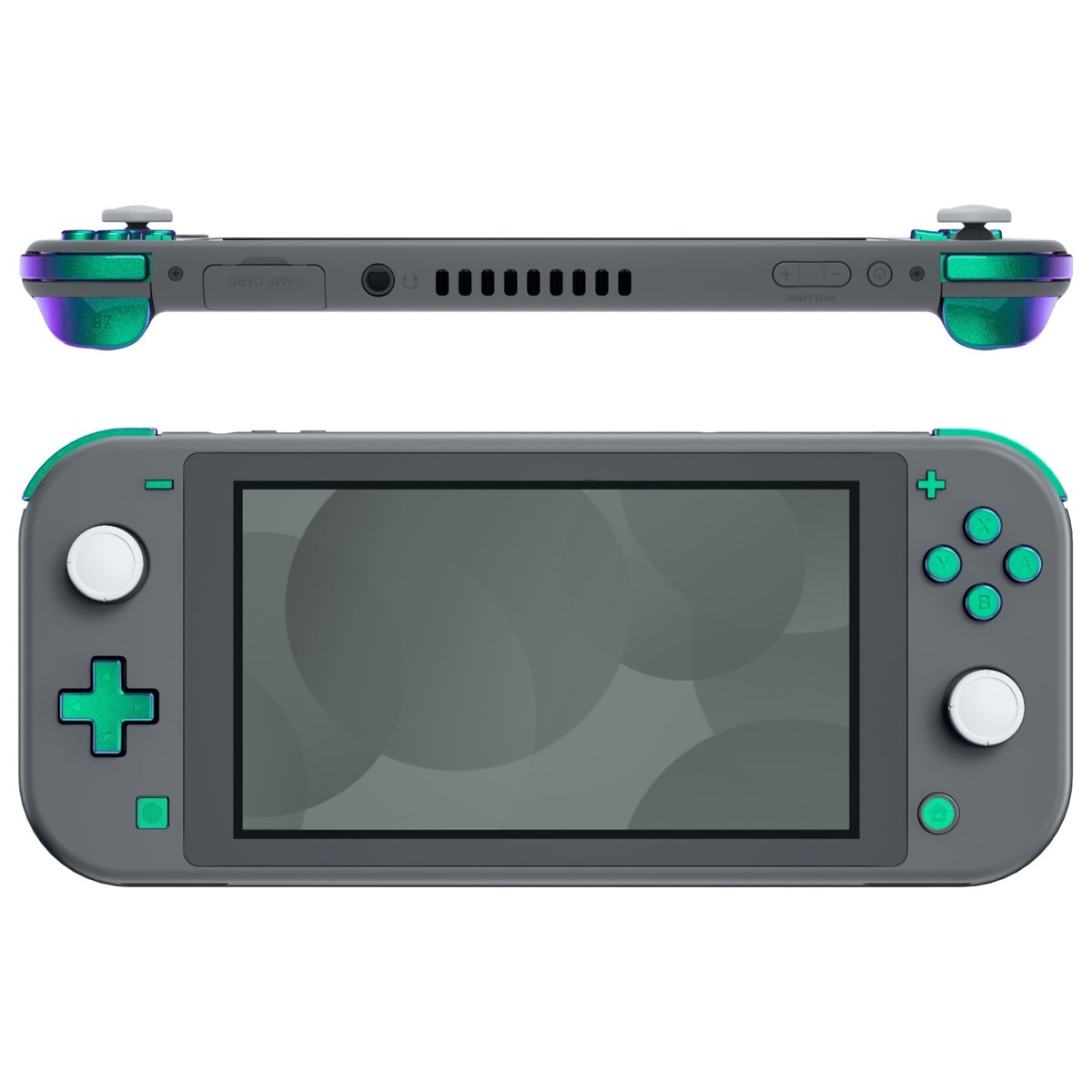 Switch Lite Buttons Chameleon Green Purple