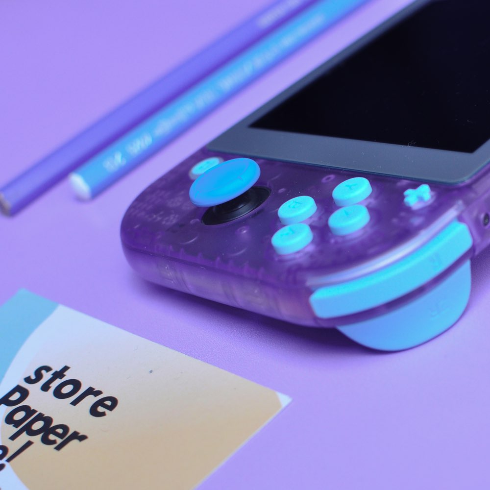 Detail Nintendo Switch Lite ungu transparan